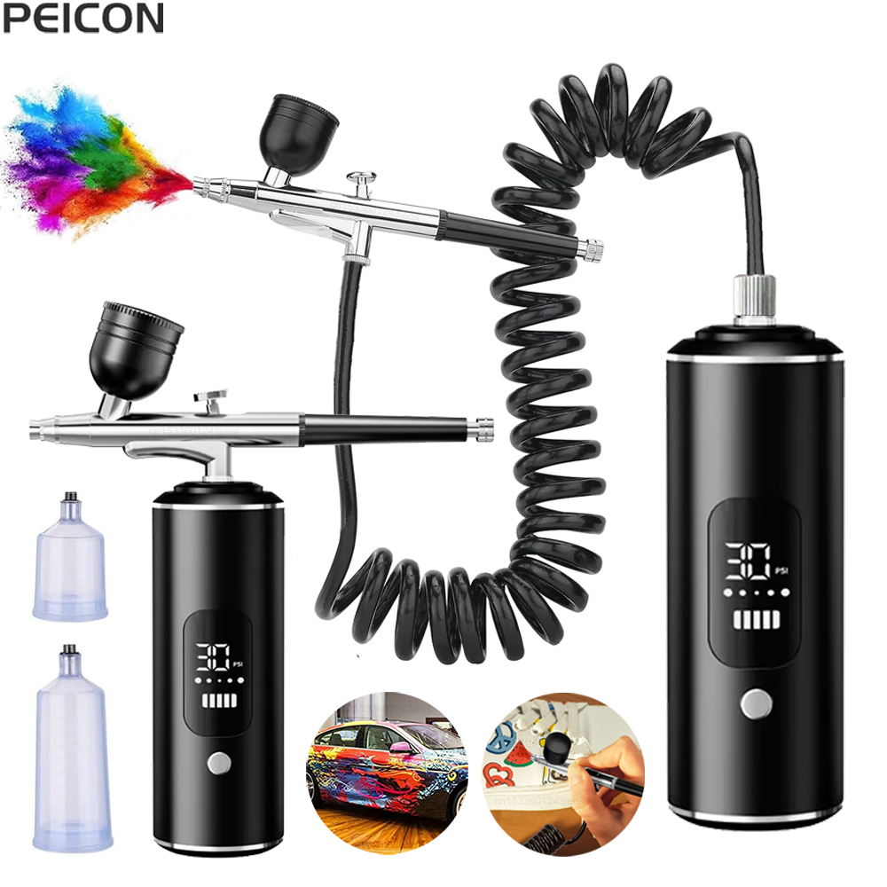 Airbrush Compressor Kit - Aerógrafo com com compressor portátil aerógrafo