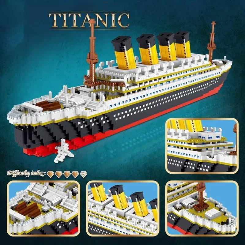 Model Kit Titanic - Titanic micro blocos de construção diy