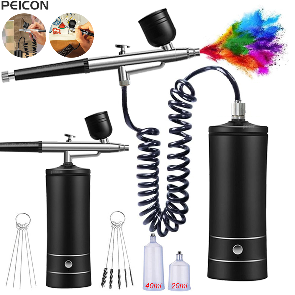 Airbrush Compressor Kit - Aerógrafo com compressor portátil aerógrafo pintura