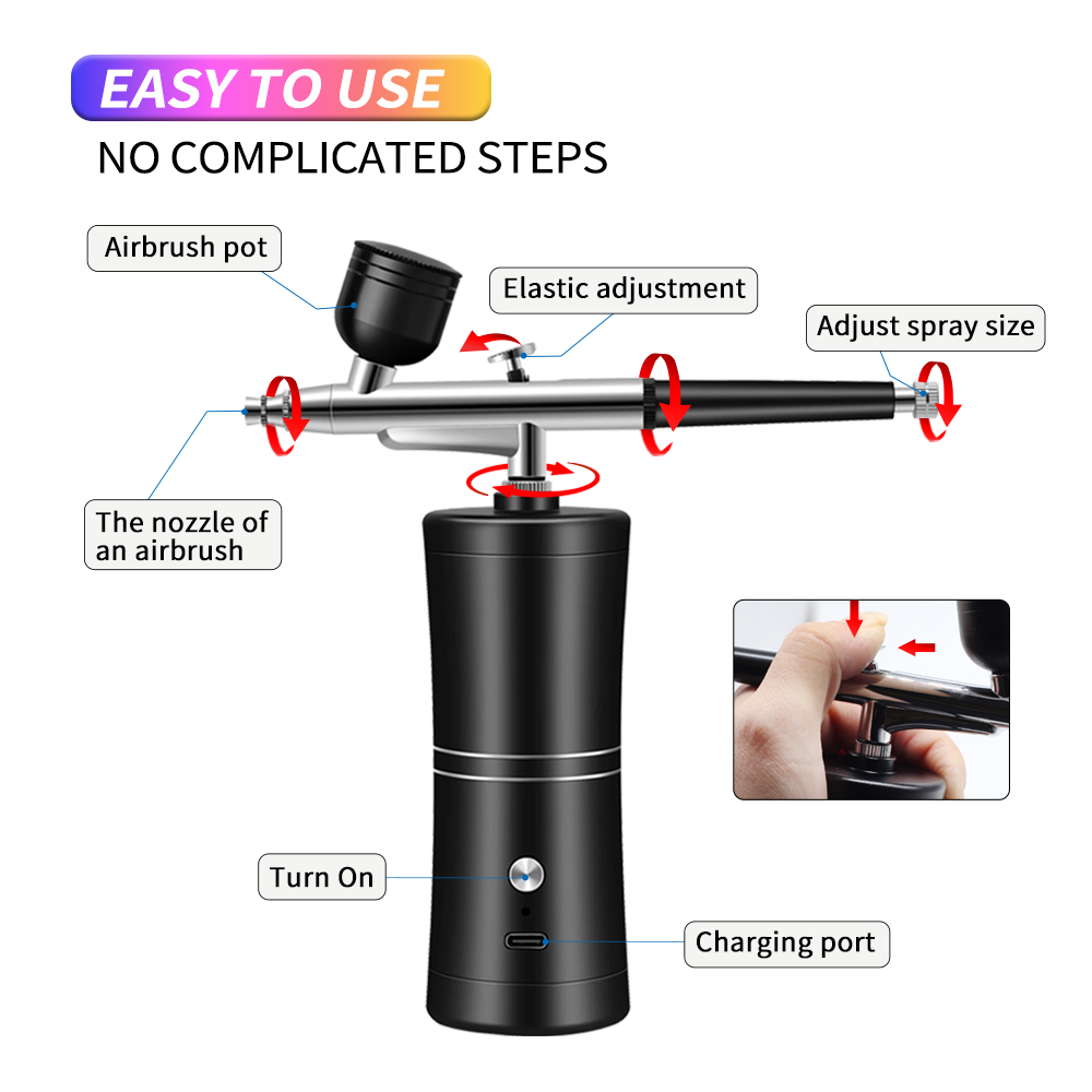 Aerógrafo sem fio recarregável - Airbrush Compressor Kit avaliação e preço