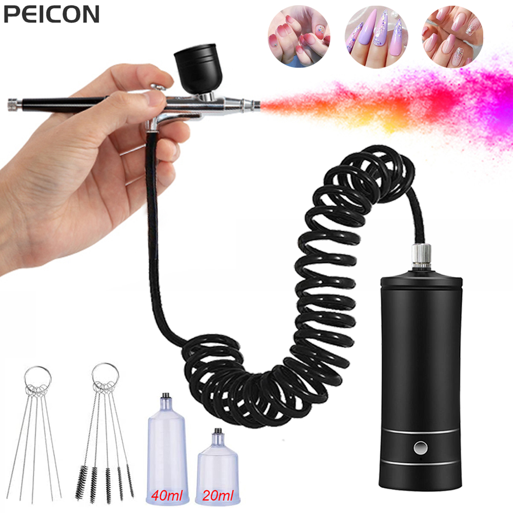 Aerógrafo para unhas com compr - Airbrush Compressor Kit avaliação e preço